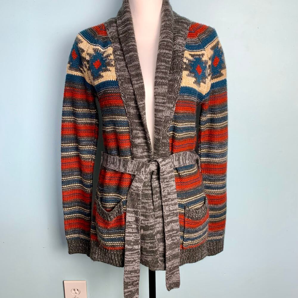 Roxy Southwestern Tie Waist Cardigan Size Small